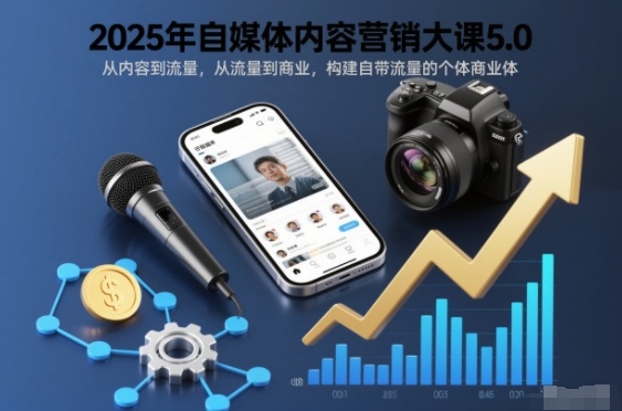 2025年自媒体内容营销大课5.0，从内容到流量，从流量到商业，构建自带流量的个体商业体青祥项目库-闲云创业网-老谢轻创网-中创网-福缘网-冒泡网-资源之家-魔方项目库青祥项目库