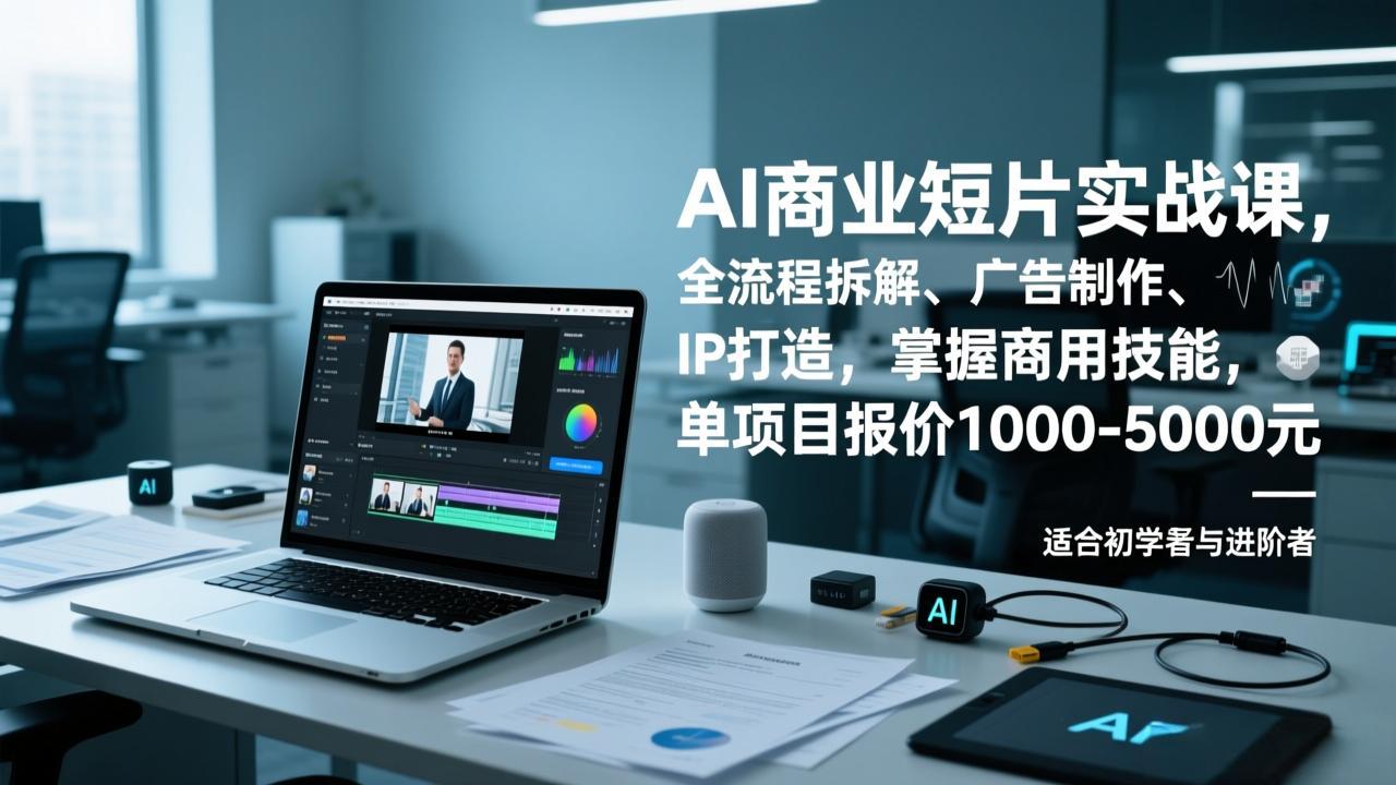 AI商业短片实战课,全流程拆解、广告制作、IP打造,掌握商用技能,单项目报价1000-5000元青祥项目库-闲云创业网-老谢轻创网-中创网-福缘网-冒泡网-资源之家-魔方项目库青祥项目库