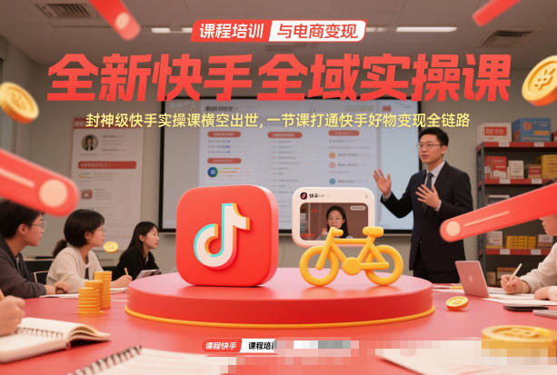 全新快手全域实操课，封神级快手实操课横空出世，一节课打通快手好物变现全链路青祥项目库-闲云创业网-老谢轻创网-中创网-福缘网-冒泡网-资源之家-魔方项目库青祥项目库