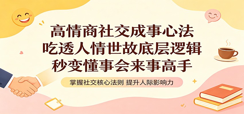 高情商社交成事心法：吃透人情世故底层逻辑，秒变懂事会来事高手青祥项目库-闲云创业网-老谢轻创网-中创网-福缘网-冒泡网-资源之家-魔方项目库青祥项目库