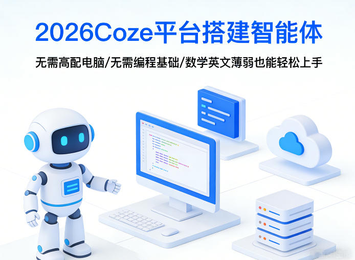 2026Coze平台搭建智能体,无需高配电脑、无需编程基础,哪怕数学和英文薄弱也能轻松上手青祥项目库-闲云创业网-老谢轻创网-中创网-福缘网-冒泡网-资源之家-魔方项目库青祥项目库