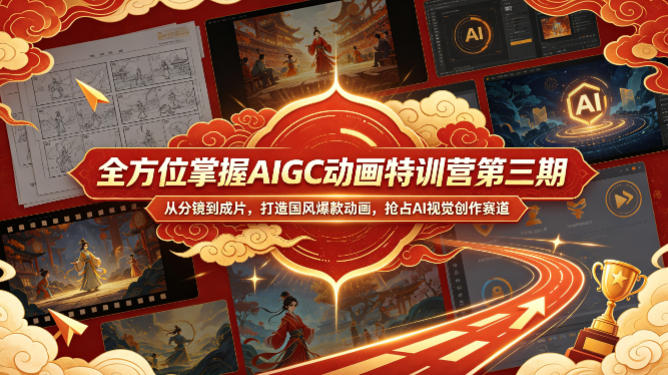 全方位掌握AIGC动画特训营第三期，从分镜到成片，打造国风爆款动画，抢占AI视觉创作赛道红利青祥项目库-闲云创业网-老谢轻创网-中创网-福缘网-冒泡网-资源之家-魔方项目库青祥项目库