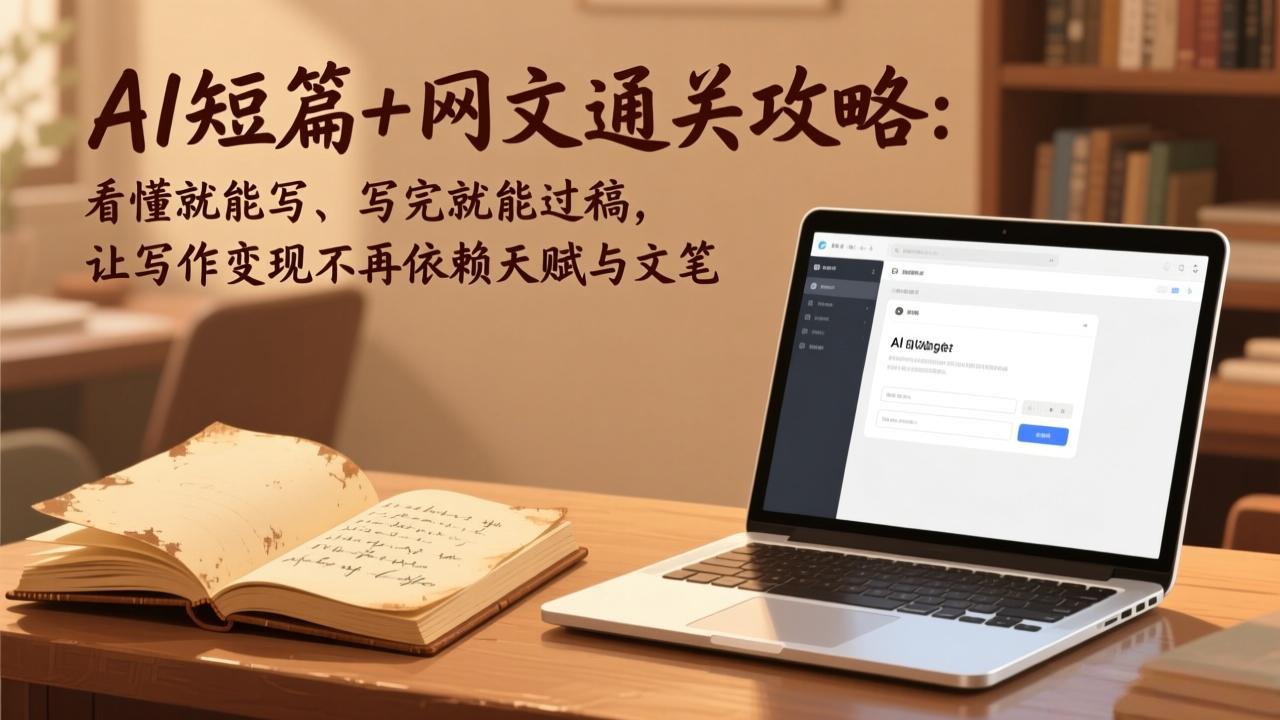 AI短篇+网文通关攻略：看懂就能写、写完就能过稿，让写作变现不再依赖天赋与文笔青祥项目库-闲云创业网-老谢轻创网-中创网-福缘网-冒泡网-资源之家-魔方项目库青祥项目库