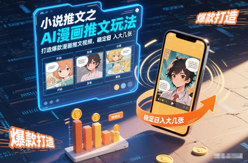 小说推文之AI漫画推文玩法，打造爆款漫画推文视频，稳定日入大几张青祥项目库-闲云创业网-老谢轻创网-中创网-福缘网-冒泡网-资源之家-魔方项目库青祥项目库