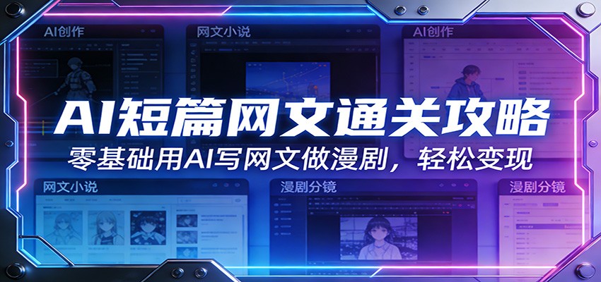 AI短篇网文通关攻略：零基础用AI写网文做漫剧，轻松变现青祥项目库-闲云创业网-老谢轻创网-中创网-福缘网-冒泡网-资源之家-魔方项目库青祥项目库