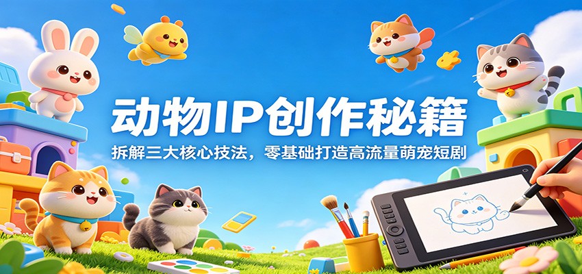 动物IP创作秘籍：拆解三大核心技法，零基础打造高流量萌宠短剧青祥项目库-闲云创业网-老谢轻创网-中创网-福缘网-冒泡网-资源之家-魔方项目库青祥项目库