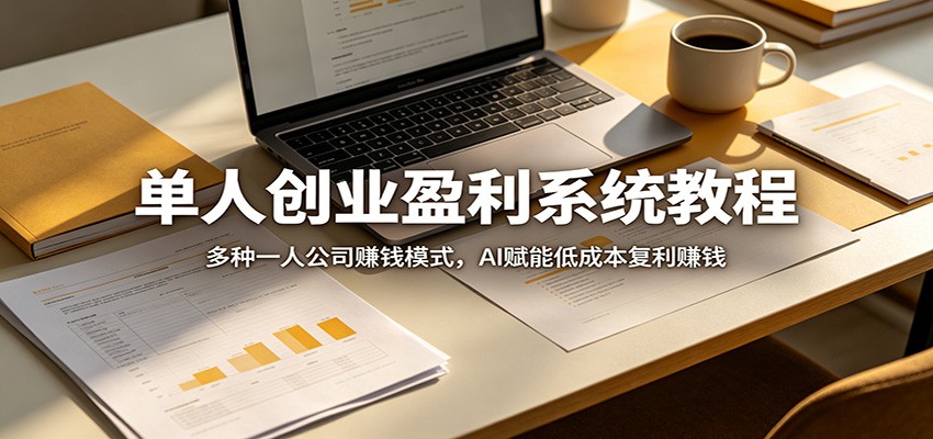 单人创业盈利系统教程：多种一人公司赚钱模式，AI赋能低成本复利赚钱青祥项目库-闲云创业网-老谢轻创网-中创网-福缘网-冒泡网-资源之家-魔方项目库青祥项目库