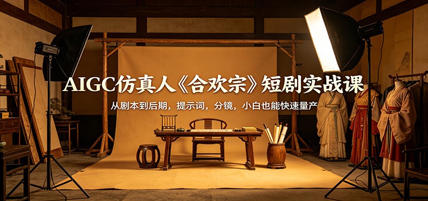 AIGC仿真人《合欢宗》短剧实战课：从剧本到后期，提示词，分镜，小白也能快速量产青祥项目库-闲云创业网-老谢轻创网-中创网-福缘网-冒泡网-资源之家-魔方项目库青祥项目库