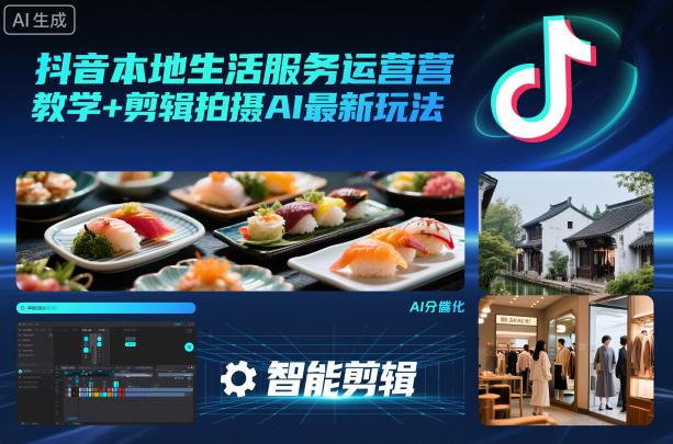 抖音本地生活服务运营教学+剪辑拍摄AI最新玩法青祥项目库-闲云创业网-老谢轻创网-中创网-福缘网-冒泡网-资源之家-魔方项目库青祥项目库