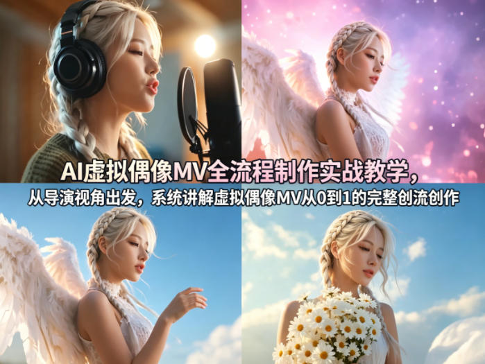 AI虚拟偶像MV全流程制作实战教学，从导演视角出发，系统讲解虚拟偶像MV从0到1的完整创作流程青祥项目库-闲云创业网-老谢轻创网-中创网-福缘网-冒泡网-资源之家-魔方项目库青祥项目库