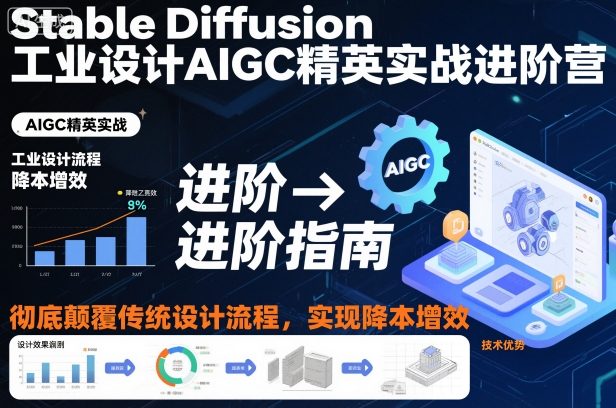 Stable Diffusion工业设计AIGC精英实战进阶营,彻底颠覆传统设计流程,实现降本增效青祥项目库-闲云创业网-老谢轻创网-中创网-福缘网-冒泡网-资源之家-魔方项目库青祥项目库