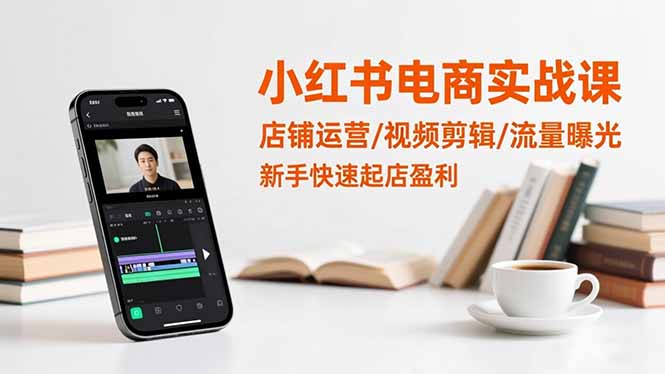 小红书电商实战课：店铺运营/视频剪辑/流量曝光，新手快速起店盈利青祥项目库-闲云创业网-老谢轻创网-中创网-福缘网-冒泡网-资源之家-魔方项目库青祥项目库