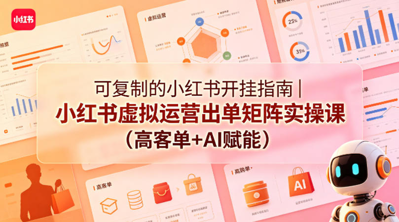 可复制的小红书开挂指南｜小红书虚拟运营出单矩阵实操课(高客单+AI赋能)青祥项目库-闲云创业网-老谢轻创网-中创网-福缘网-冒泡网-资源之家-魔方项目库青祥项目库