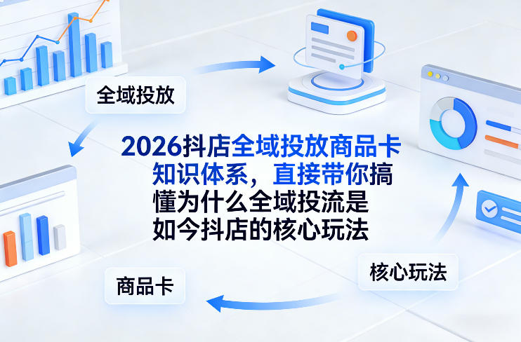 2026抖店全域投放商品卡知识体系，直接带你搞懂为什么全域投流是如今抖店的核心玩法青祥项目库-闲云创业网-老谢轻创网-中创网-福缘网-冒泡网-资源之家-魔方项目库青祥项目库