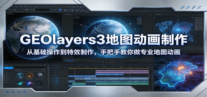 GEOlayers3地图动画制作：从基础操作到特效制作，手把手教你做专业地图动画青祥项目库-闲云创业网-老谢轻创网-中创网-福缘网-冒泡网-资源之家-魔方项目库青祥项目库