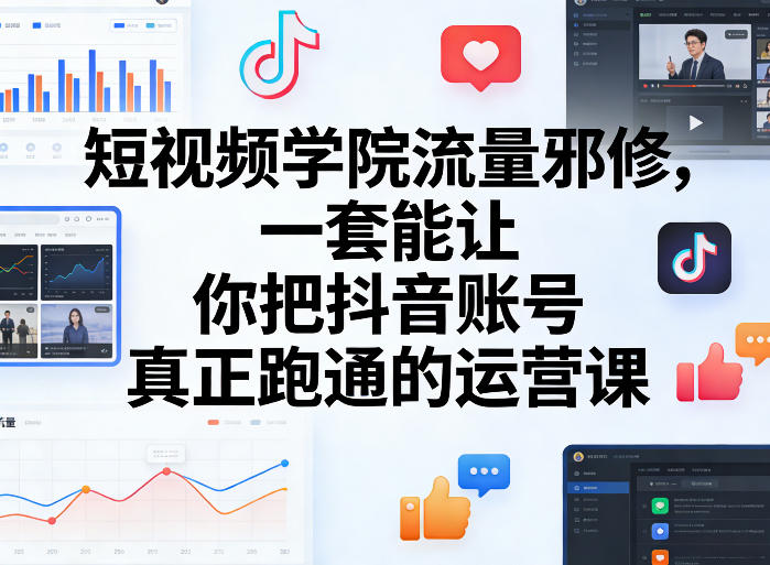 短视频学院流量邪修,一套能让你把抖音账号真正跑通的运营课青祥项目库-闲云创业网-老谢轻创网-中创网-福缘网-冒泡网-资源之家-魔方项目库青祥项目库