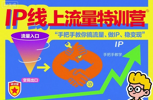 IP线上流量特训营，手把手教你搞流量、做IP、稳变现青祥项目库-闲云创业网-老谢轻创网-中创网-福缘网-冒泡网-资源之家-魔方项目库青祥项目库