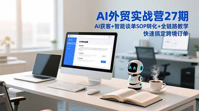 AI外贸实战营27期，AI获客+智能谈单+SOP转化+全链路教学，快速搞定跨境订单青祥项目库-闲云创业网-老谢轻创网-中创网-福缘网-冒泡网-资源之家-魔方项目库青祥项目库