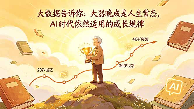 付费文章：大数据告诉你：大器晚成是人生常态，AI 时代依然适用的成长规律青祥项目库-闲云创业网-老谢轻创网-中创网-福缘网-冒泡网-资源之家-魔方项目库青祥项目库