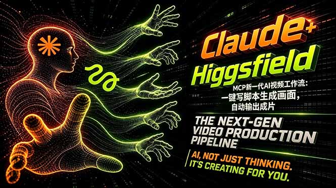Claude+Higgsfield MCP新一代AI视频工作流：一键写脚本生成画面，自动输出成片青祥项目库-闲云创业网-老谢轻创网-中创网-福缘网-冒泡网-资源之家-魔方项目库青祥项目库