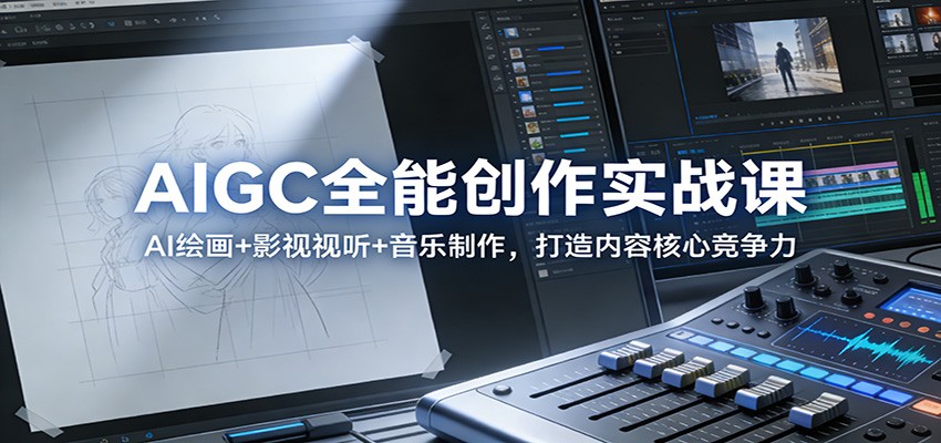 AIGC全能创作实战课：AI绘画+影视视听+音乐制作，打造内容核心竞争力青祥项目库-闲云创业网-老谢轻创网-中创网-福缘网-冒泡网-资源之家-魔方项目库青祥项目库