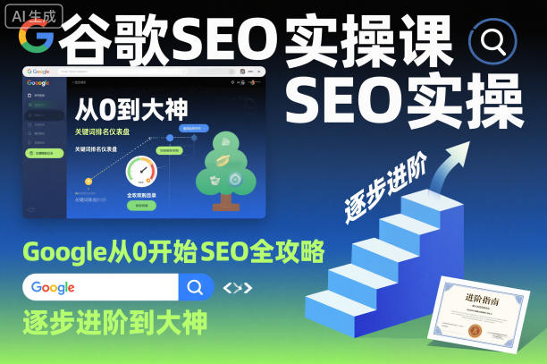 谷歌SEO实操课，Google从0开始SEO全攻略，逐步进阶到大神(更新26年)青祥项目库-闲云创业网-老谢轻创网-中创网-福缘网-冒泡网-资源之家-魔方项目库青祥项目库