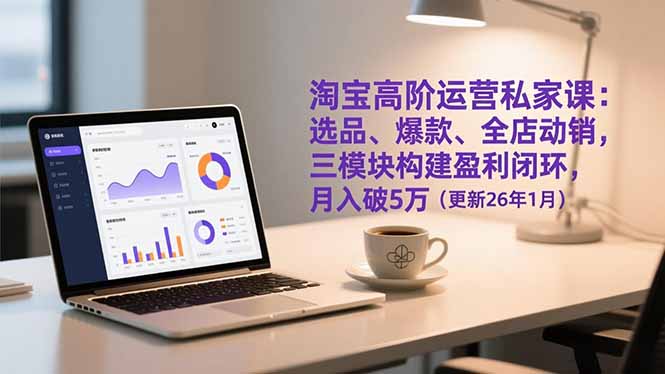 淘宝高阶运营私家课：选品、爆款、全店动销，三模块构建盈利闭环，月入破5万(更新26年1月青祥项目库-闲云创业网-老谢轻创网-中创网-福缘网-冒泡网-资源之家-魔方项目库青祥项目库