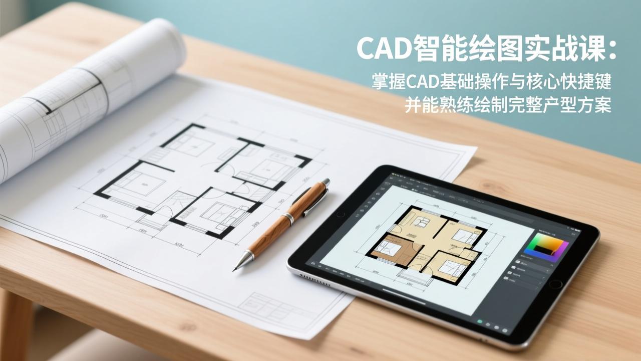 CAD智能绘图实战课:掌握CAD基础操作与核心快捷键,并能熟练绘制完整户型方案青祥项目库-闲云创业网-老谢轻创网-中创网-福缘网-冒泡网-资源之家-魔方项目库青祥项目库
