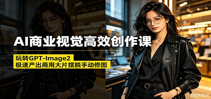 AI商业视觉高效创作课：玩转GPT-Image2，极速产出商用大片摆脱手动修图(更新)青祥项目库-闲云创业网-老谢轻创网-中创网-福缘网-冒泡网-资源之家-魔方项目库青祥项目库