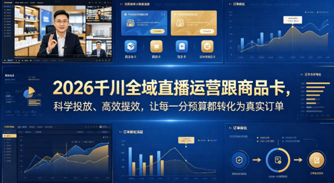 2026千川全域直播运营跟商品卡，科学投放、高效提效，让每一分预算都转化为真实订单青祥项目库-闲云创业网-老谢轻创网-中创网-福缘网-冒泡网-资源之家-魔方项目库青祥项目库