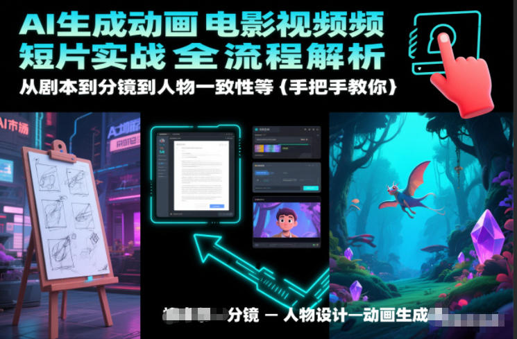 AI生成动画电影视频短片实战全流程解析，从剧本到分镜到人物一致性等手把手教你青祥项目库-闲云创业网-老谢轻创网-中创网-福缘网-冒泡网-资源之家-魔方项目库青祥项目库