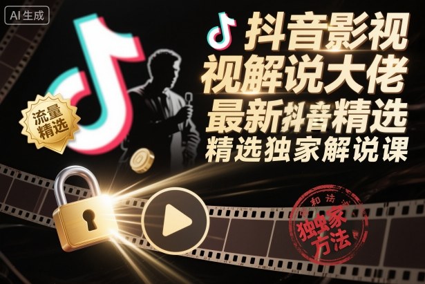 抖音影视解说大佬最新抖音进精选和独家方法，精选独家解说课(更新26年3月)青祥项目库-闲云创业网-老谢轻创网-中创网-福缘网-冒泡网-资源之家-魔方项目库青祥项目库