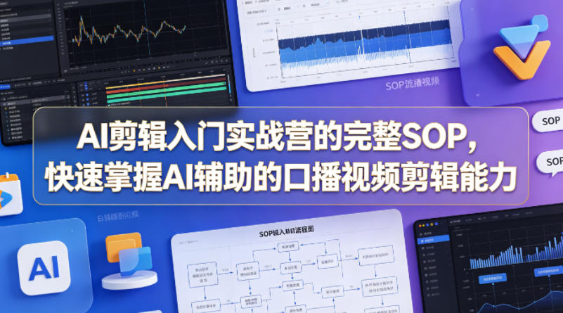 AI剪辑入门实战营的完整SOP，快速掌握AI辅助的口播视频剪辑能力青祥项目库-闲云创业网-老谢轻创网-中创网-福缘网-冒泡网-资源之家-魔方项目库青祥项目库