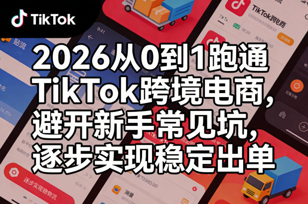2026从0到1跑通TikTok跨境电商，避开新手常见坑，逐步实现稳定出单青祥项目库-闲云创业网-老谢轻创网-中创网-福缘网-冒泡网-资源之家-魔方项目库青祥项目库