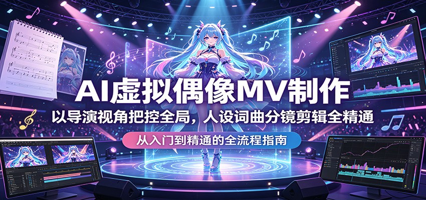 AI虚拟偶像MV制作：以导演视角把控全局，人设词曲分镜剪辑全精通青祥项目库-闲云创业网-老谢轻创网-中创网-福缘网-冒泡网-资源之家-魔方项目库青祥项目库