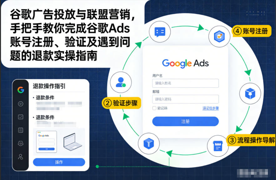 谷歌广告投放与联盟营销，手把手教你完成谷歌Ads账号注册、验证及遇到问题的退款实操指南青祥项目库-闲云创业网-老谢轻创网-中创网-福缘网-冒泡网-资源之家-魔方项目库青祥项目库