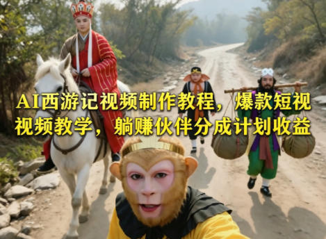 AI西游记视频制作教程，爆款短视频教学，躺賺伙伴分成计划收益青祥项目库-闲云创业网-老谢轻创网-中创网-福缘网-冒泡网-资源之家-魔方项目库青祥项目库