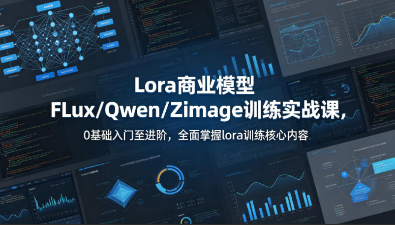 系统性学习Lora商业模型FLux／Qwen／Zimage训练实战课，0基础入门至进阶，全面掌握lora训练核心内容青祥项目库-闲云创业网-老谢轻创网-中创网-福缘网-冒泡网-资源之家-魔方项目库青祥项目库