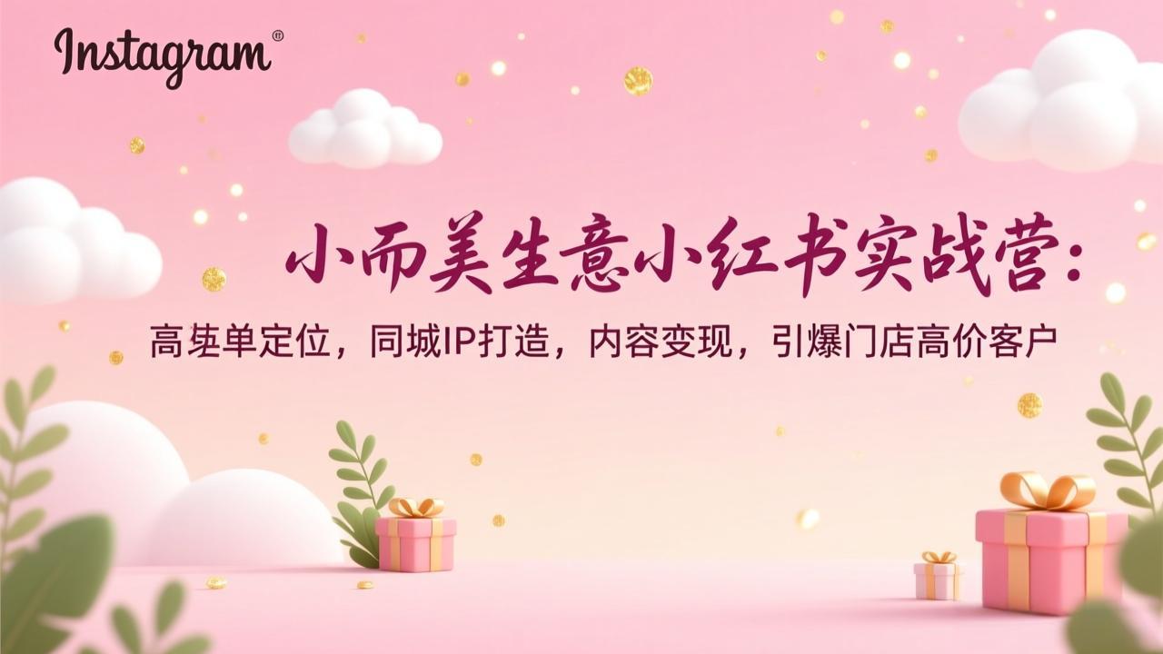 小而美生意小红书实战营：高客单定位，同城IP打造，内容变现，引爆门店高价客户青祥项目库-闲云创业网-老谢轻创网-中创网-福缘网-冒泡网-资源之家-魔方项目库青祥项目库