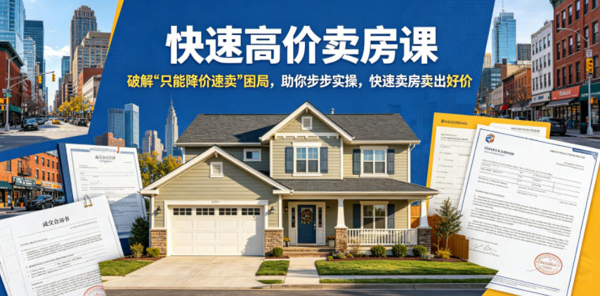 快速高价卖房课，破解“只能降价速卖”困局，助你步步实操，快速卖房卖出好价(更新2026)青祥项目库-闲云创业网-老谢轻创网-中创网-福缘网-冒泡网-资源之家-魔方项目库青祥项目库