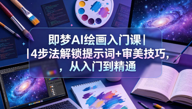即梦AI绘画入门课｜4步法解锁提示词+审美技巧，从入门到精通青祥项目库-闲云创业网-老谢轻创网-中创网-福缘网-冒泡网-资源之家-魔方项目库青祥项目库