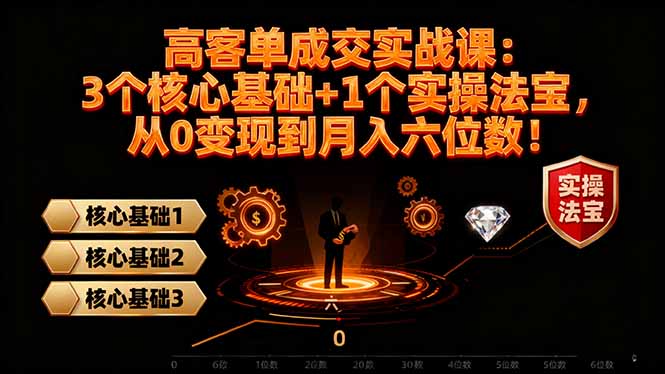 高 客单成交实战课:3个核心基础+1个实操法宝,从0变现到月入六位数!青祥项目库-闲云创业网-老谢轻创网-中创网-福缘网-冒泡网-资源之家-魔方项目库青祥项目库