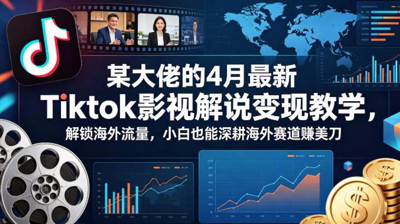 某大佬的4月最新Tiktok影视解说变现教学，解锁海外流量，小白也能深耕海外赛道賺美刀青祥项目库-闲云创业网-老谢轻创网-中创网-福缘网-冒泡网-资源之家-魔方项目库青祥项目库