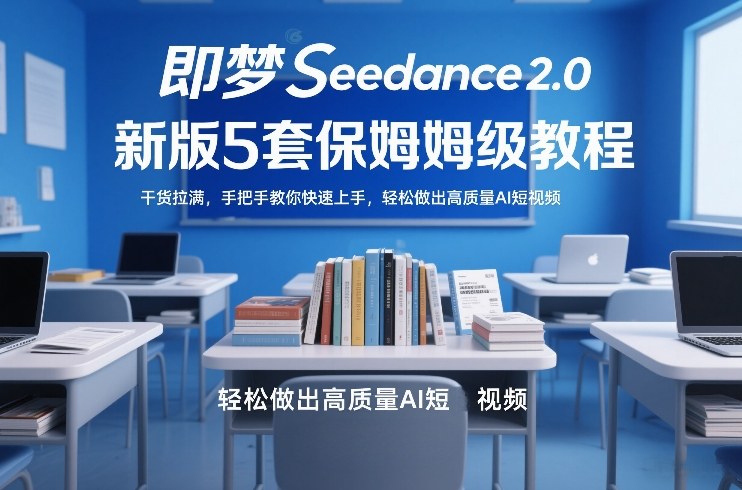 即梦Seedance2.0新版5套保姆级教程，干货拉满，手把手教你快速上手，轻松做出高质量AI短视频青祥项目库-闲云创业网-老谢轻创网-中创网-福缘网-冒泡网-资源之家-魔方项目库青祥项目库