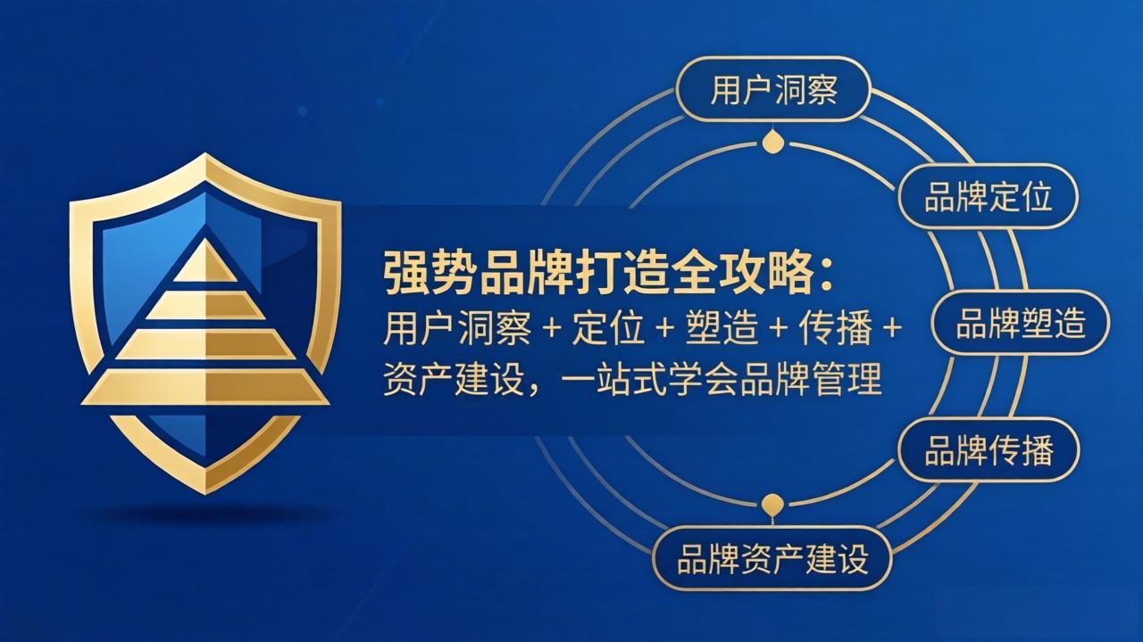 强势品牌打造全攻略：用户洞察 + 定位 + 塑造 + 传播 + 资产建设，一站式学会品牌管理青祥项目库-闲云创业网-老谢轻创网-中创网-福缘网-冒泡网-资源之家-魔方项目库青祥项目库