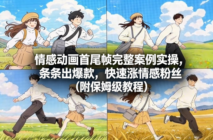 情感动画首尾帧完整案例实操，条条出爆款，快速涨情感粉丝(附保姆级教程)青祥项目库-闲云创业网-老谢轻创网-中创网-福缘网-冒泡网-资源之家-魔方项目库青祥项目库