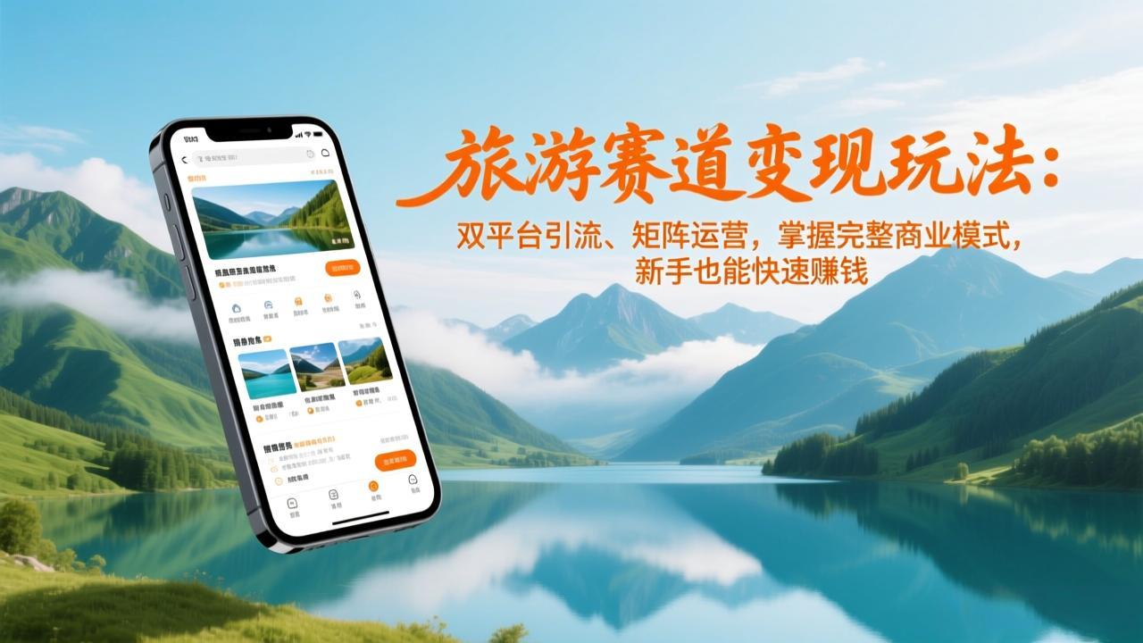 旅游赛道变现玩法:双平台引流、矩阵运营,掌握完整商业模式,新手也能快速赚钱青祥项目库-闲云创业网-老谢轻创网-中创网-福缘网-冒泡网-资源之家-魔方项目库青祥项目库