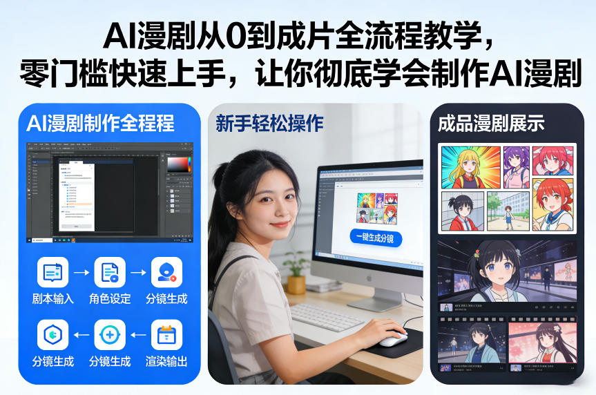 AI漫剧从0到成片全流程教学，零门槛快速上手，让你彻底学会制作AI漫剧【保姆级教程】青祥项目库-闲云创业网-老谢轻创网-中创网-福缘网-冒泡网-资源之家-魔方项目库青祥项目库