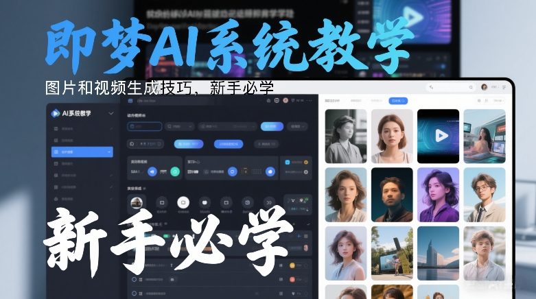 即梦AI系统教学，图片和视频生成技巧，新手必学青祥项目库-闲云创业网-老谢轻创网-中创网-福缘网-冒泡网-资源之家-魔方项目库青祥项目库