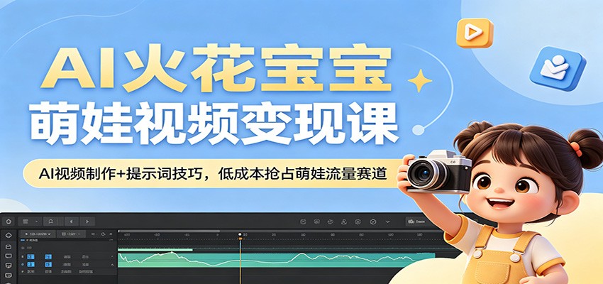 AI火花宝宝萌娃视频变现课：AI视频制作+提示词技巧，低成本抢占萌娃流量赛道青祥项目库-闲云创业网-老谢轻创网-中创网-福缘网-冒泡网-资源之家-魔方项目库青祥项目库